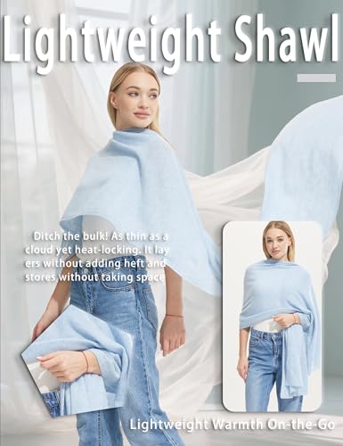 Luxury Cashmere Shawl and Wrap for Women, All-Season Pashmina Scarf Travel Blanket Large Cashmere Wool Blend Shawl