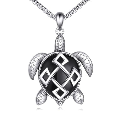 Animal Necklace 925 Sterling Silver Pendant Jewelry Gift for Women Animal Lover - style: Turtle