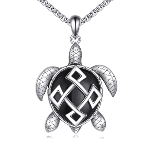 Animal Necklace 925 Sterling Silver Pendant Jewelry Gift for Women Animal Lover - style: Turtle