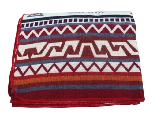 AHUAY Premium Hypoallergenic Alpaca Wool Blanket – Ultra Soft Warm Lightweight Andean Geometric Throw, Handmade in Ecuador (Red, Throw) - color: Rojo, size: Throw (47" x 78")