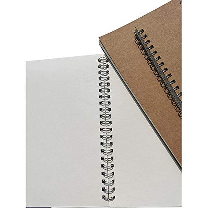 KeLiTi Blank Spiral Notebook with Soft Cover,Blank Journal,Blank Sketch Book Pad, Wirebound Notebook Planner Memo Notepads Diary with Unlined Paper,100 Pages/ 50 Sheets, 7.5 inch x 5.1 inch (Brown)