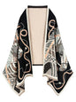 Women's Reversible Pashmina Shawl Wrap for Women Big Scarf Holiday Gifts - color: Black-orange-teal