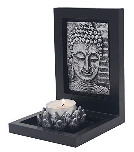 DharmaObjects Tabletop Zen Garden Tea Light Candle Holder Gift & Home Decor (Buddha)