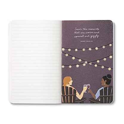 Compendium Softcover Journal - Life is to be enjoyed. – A Write Now Journal with 128 Lined Pages, 5″W x 8″H - color: Enjoy Pink