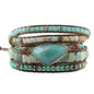 Boho Wrap Bracelet for Women, Handmade Natural Imperial Jasper Multi-Layer Stone Beaded Bracelet, Bohemian Healing Crystal Stone Jewelry Gifts - color: Amazonite #3