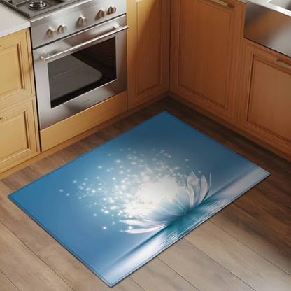 2x3ft Rectangle Rug,Meditation Lotus Flower Washable Area Rugs Non-Slip Accent Rug Asian Zen Spiritual Soft Circle Carpet for Living Room Bedroom Home Office Decor - size: 24x36in