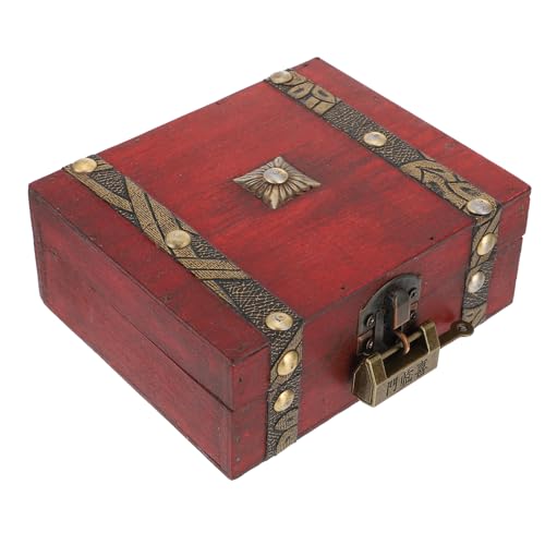 Practical Wooden Storage Box Retro Style Sundries Organizer Elegant Jewelry Box Lock