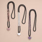 COAI Handmade 108 Mala Beaded Necklace for Women, Heart Pendant Necklace for Women - style: Onyx & Amethyst