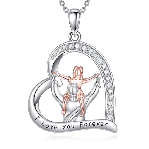 YFN Daughter Gifts from Dad 925 Sterling Silver Daughters Heart Necklace Birthday Christmas - color: Silver-Daughter Necklace Gifts