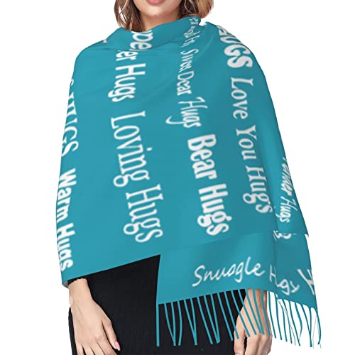 Hugs Shawl Gift For Friends And Family With Inspirational Messages Pashmina Positive Energy,Compassion,Serenity Wraps - color: Ynd04