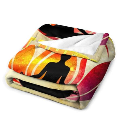 Meditation Lotus Throw Blankets Soft Cozy Warm Bed Blanket Couch Decorative Throw Blankets Living Room Bedroom Dorm