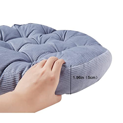 Big Hippo 22" Large Floor Pillow Cushion - Soft Corduroy Seating for Adults, High Rebound Meditation Support to Relieve Pressure on Hard Floors, Yoga & Reading Nook (Gray)