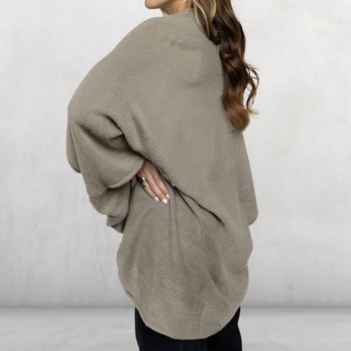 Cocoon Knit Shawl Scarf for Women, Soft Pashmina Poncho Wrap, Stylish Shawl and Scarf - color: Light Green