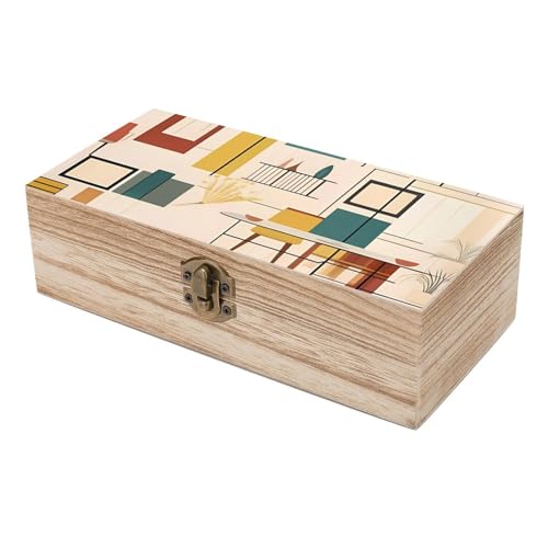 Large Wooden Storage Box With Lid And Front Clasp Mid Century Modern Wooden Jewelry Box Office Desk Organizer Bins Beautifully Keepsake Boxes Memory Boxes Jewelry Organizer