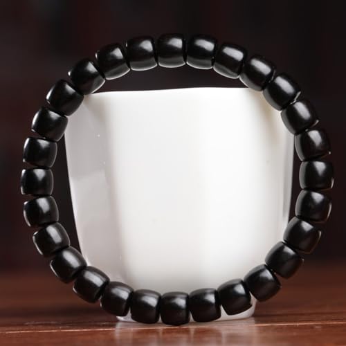 Zen Dear Unisex Natural Ebony Wood Buddhist Prayer Bead Necklace Bracelet Tibetan Prayer Mala Beaded Black - style: 7mmx8mm 28barrel beads