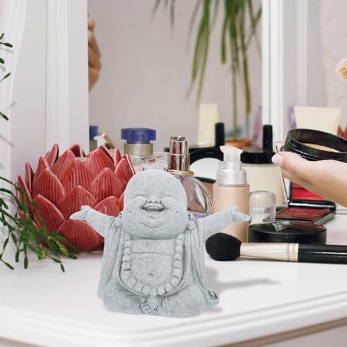 NOLITOY Small Buddha Statue, Meditating Sandstone Buddha Statues Zen Decor for Home Office Fish Tank Accessories Ornament