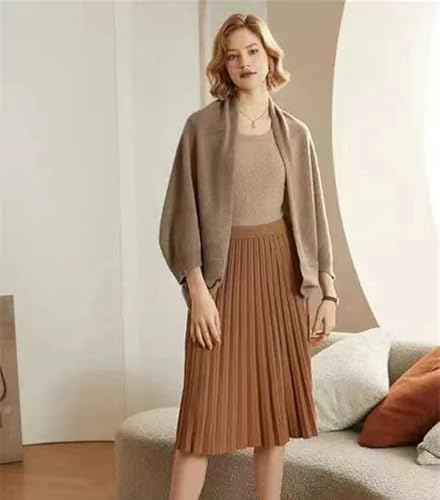 Women's Soft Shawls and Wraps Knitted Warm Shawl With Sleeves Fashion Shawl Wrap Lightweight Open Front Poncho 2026 - color: Beige Camel
