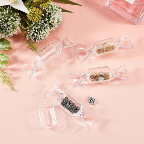 5PCS candy shaped mini transparent jewelry box,earring storage,used for accessories,pill organizers,and travel essentials, 5PCS