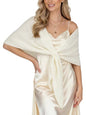 Shawl Wraps for Women Soft Lightweight Wool Blend Knit Triangle Scarf Cardigan Cape Topper for Spring Fall Winter - color: Off-white