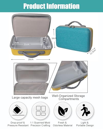 Hard Case for Liene M100 M200 4x6'' Photo Printer, Wi-Fi Picture Phone Printer Portable Travel Protective Storage Bag (Case Only) - color: M100 M200 4x6 Blue-Yellow