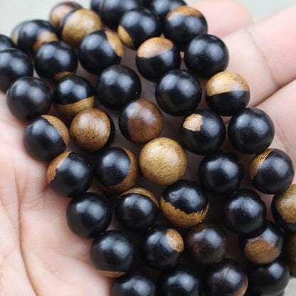 Natural Black Sandalwood 108 Mala Bracelet for Men Buddha Beads Necklace Ebony Prayer Beads Bracelet - style: 10mm Yin and Yang Wood - 41 inches