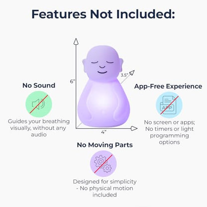 Mindsight 'Original Breathing Buddha' Guided Visual Meditation | 3 Modes to Slow Your Breathing & Calm Your Mind | Stress & Anxiety Relief | Wellness Gift | Adults, Kids, Classrooms | USB Rechargeable