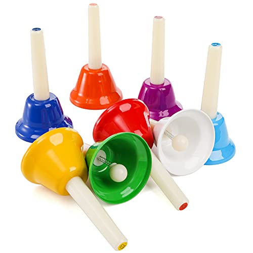 Tosnail 8 Note Metal Hand Bells Colorful Musical Percussion Instruments