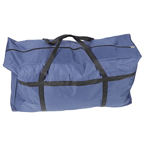 Large Capacity Oxford Cloth Storage Bag with Sturdy Zipper Versatile for Clothes Blankets Comforters Design for Easy Storage and Moving Navy Blue Large