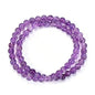 14in Agate Wrap Bracelet for Women Men Natural Round Beaded Agates Stone Healing Stretch Bracelets Elastic Handmade Polished Gemstone Beads Bracelet - color: Amethyst, size: 6mm Beads