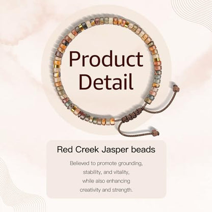 Thank You Gifts for Women: Teacher Appreciation Office Gifts for Coworkers Employee Boss Lady Manager Colleague Natural Stone Bracelet - color: RED-MAKER