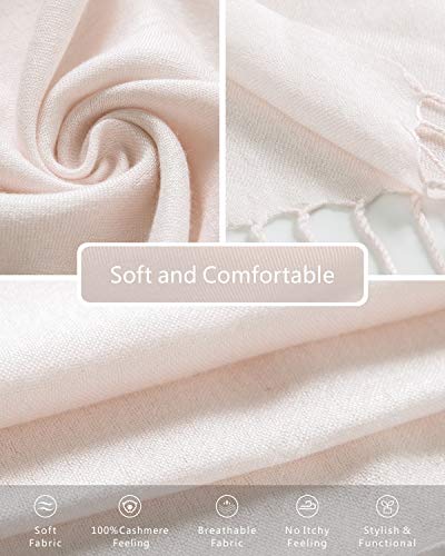 EURKEA Women's Scarf Pashmina Silky Soft Shawls Wraps Stole for Evening, Wedding and Gift - color: Soft Pink