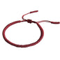 Men Women Chinese Lucky Red String Bracelet Tibetan Buddhist Prayer Handmade Yoga Prayer Rope Mala Bracelet Adjustable Size - color: Wine Red
