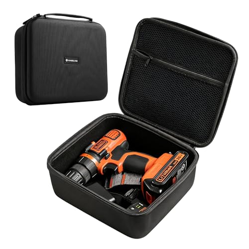 caseling Hard EVA Tool Organizer – 8.67" x 7.8" x 3.5" Protective Travel Case for Black+Decker Drill & Electronics, Black