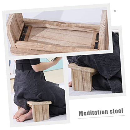 VICASKY Stool Foldable Wooden Bench Portable Zen Seat for and Prayer Non-Slip Design Suitable for Home Use