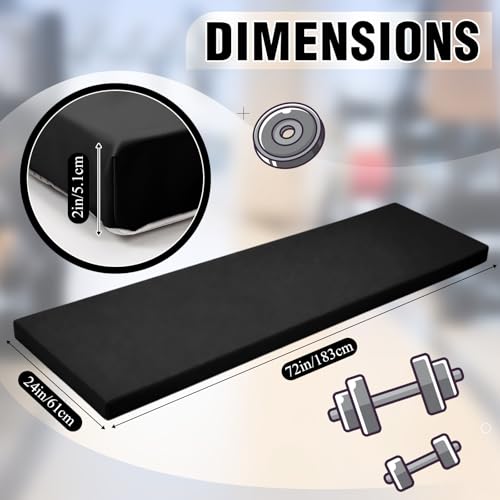 Lyrow 2 Inch 72"x24" Thick Foldable Yoga Mat with Carry Strap, Non-slip Portable Foam Gym Mat for Yoga, Pilates and Stretching - color: Black