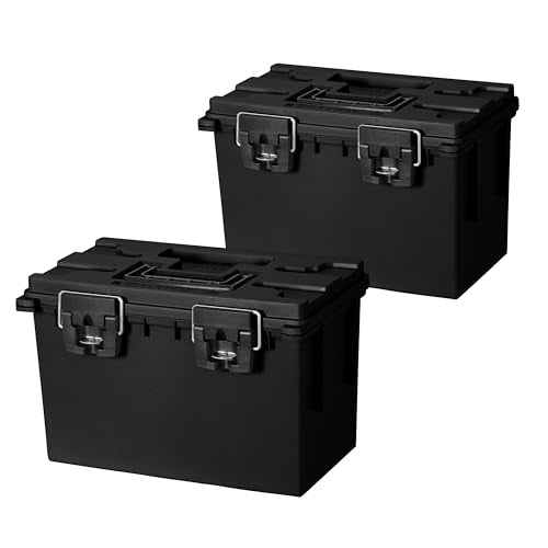 Sheffield 12773 XL Storage Bins With Lids, 2-Pack Stackable Storage Bins, Made in USA, Lockable and Water-Resistant Containers with Lids, Plastic Containers for Home, Classroom, and Dorm - color: Black, size: XL 2-Pack