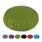 Round Zafu Meditation Cushion, D=15" H=5.5" Zabuton Meditation Pillow, Yoga Bolster/Pillow, Floor seat, Zippered Organic Cotton Cover, Natural Buckwheat, Kneeling Pillow - color: Green
