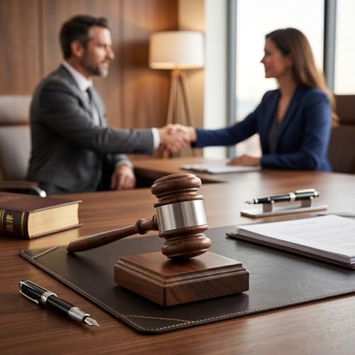 Wooden Walnut Gavel w/Square Sound Block (Silver Band)