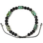 Natural Stone Adjustable Wristband for Courage, Protection & Wealth, 7 Inch Adjustable Gemstone Gift - color: African Turquoise