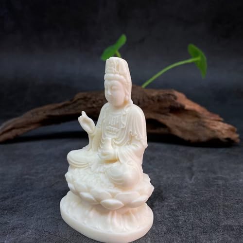 Quan Yin Statue, Godness of Mercy Guan Yin Sculpture Home Office Decor,Peace Kuan Yin Figurine Ornament Chinese Feng Shui Zen Decor,Female Buddha Statue Meditation Gift