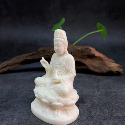 Quan Yin Statue, Godness of Mercy Guan Yin Sculpture Home Office Decor,Peace Kuan Yin Figurine Ornament Chinese Feng Shui Zen Decor,Female Buddha Statue Meditation Gift