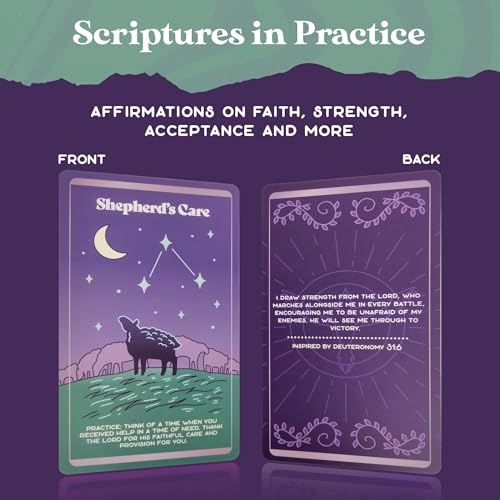 PURPLE CANYON Faith-Based Affirmation Cards – Daily Scripture & Prayer Cards with Bible Verses | Christian Gifts for Women’s Encouragement & Inspiration | 52-Card Deck - style: Faith-Based Affirmation Cards