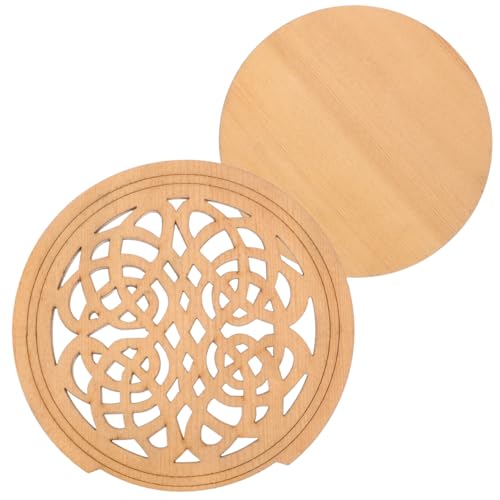 Toddmomy Acoustic Guitar Soundhole Cover, 4.3" Wooden Sound Hole Dampener for Feedback Reduction, Decorative Lute Hole Mute Accessory