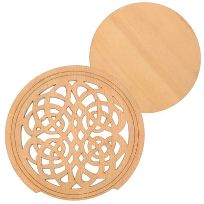 Toddmomy Acoustic Guitar Soundhole Cover, 4.3" Wooden Sound Hole Dampener for Feedback Reduction, Decorative Lute Hole Mute Accessory