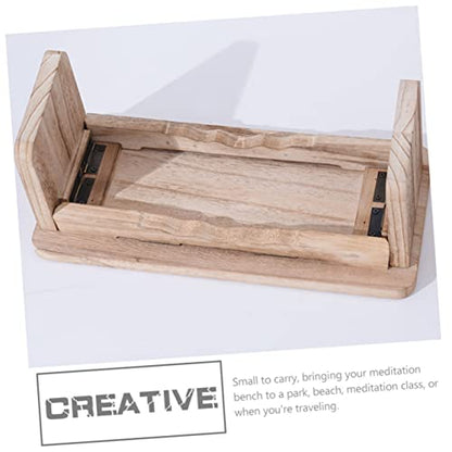 Kneel Sitting Stool Zen Meditation Bench Natural Wood Floor Cushion for Bedroom