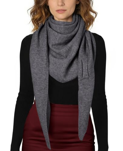 Women's Pashmina Shawl Wraps for Evening Dresses Wedding Bridal Open Front Poncho Cape Soft Large Scarf - color: Dark Grey