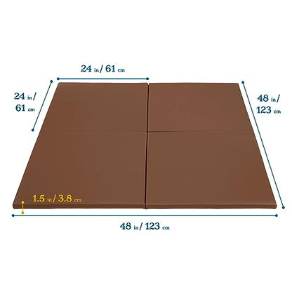 ECR4Kids SoftZone Play Patch Activity Mat Squares, Modular Playmat, Chocolate, 4-Pack - color: Chocolate