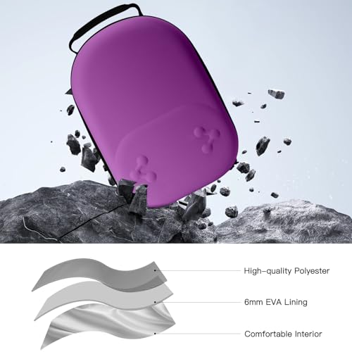 Hard Carrying Case Compatible with Oculus Meta 3/3S,VR Headset Elite Strap and Touch Controller Accessories Carry Case,Hard Shell Travel Storage Bag (Purple) - color: Purple