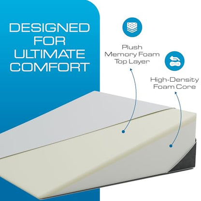 Kolbs Bed Wedge Pillow for Sleep Apnea, FSA Eligible Acid Reflux, and Back Pain Relief, with Chic Jacquard Cover - Headboard Wedges for Sleeping (Extra Wide 7.5" Height) - size: Extra Wide 7.5" Height