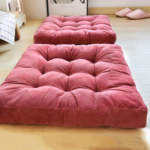 Square Meditation Pillow, Large Floor Pillow Cushion,Solid Thick Tufted Seat Cushion Janpanese Quilted Chair Mat for Balcony Bedroom Tatami Living Room(55x55cm, C) - color: C